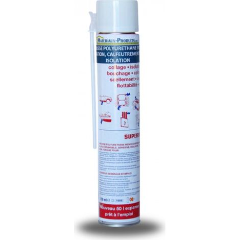 Mousse polyuréthane pour fixation, calfeutrement et isolation - 750 ml Jaune clair - MATPRO (1/3)