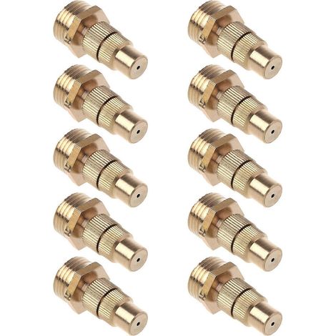 10pcs Nozzles High Pressure for Garden Irrigation Brass High Atomization Nozzles Adjustable Water Sprayers 1/2In Nozzles Multicolor (1/5)
