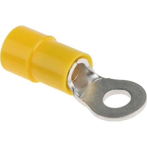 Cosses à œillet RS PRO, Isolé, Jaune, 6mm², M4, 7.2mm