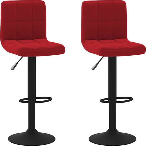 Maison Exclusive - Sgabelli da Bar 2 pz Rosso Vino in Velluto (1/5)
