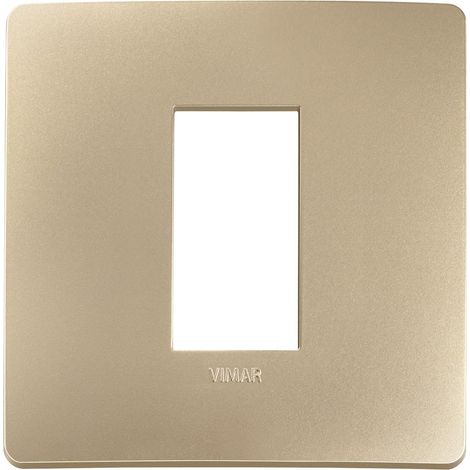 VIMAR 14641U.31 PLANA UP Placca naturalmente integrabile con Plana, 1 modulo, tecnopolimero, champagne (1/4)