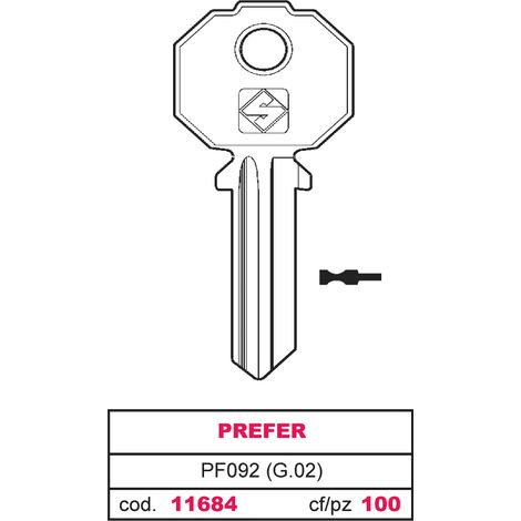 Silca CHIAVE OTTONE PF092 (G.VAC 0) PREFER 20.00 pz