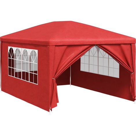 Party Tent 400 x 300 x 255 cm Red PE and Steel vidaXL