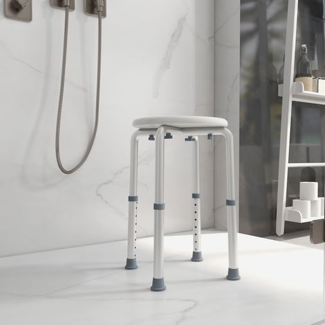 Tabouret de douche en aluminium à hauteur réglable, charge antidérapante 136 kg conçu pour les personnes âgées et handicapées (1/4)