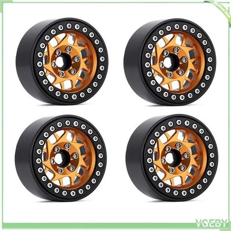 Fafeicy Beadlock de jante en alliage d'aluminium Jante de roue en alliage d'aluminium Beadlock 2,2 pouces, moyeu jeux voiture Or (1/5)