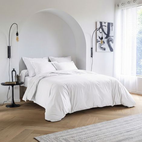 Housse de couette coton percale Blanc 240x220 - SOMEO - MORPHEE