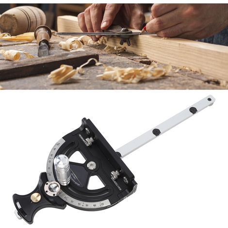 Squadra da banco - Righello angolare di precisione da 0 a 70° con impugnatura di sicurezza - Alluminio resistente - Kit completo con utensili (1/4)