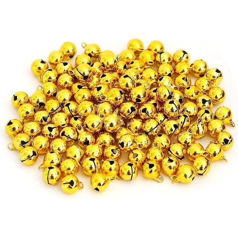 120 campanelle dorate con clip, adatte per gioielli, confezioni regalo e decorazioni natalizie (oro). (1/2)