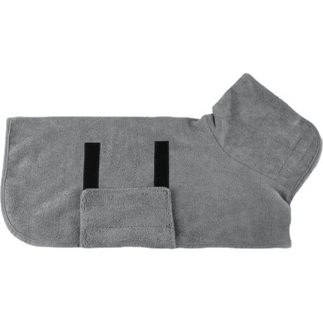 Lntyq Mikrofaser-Hundebademantel, Hundebademantel, extra saugfähiges und schnell trocknendes Hundehandtuch mit Klettverschluss, verstellbarer Hundebademantel für große, mittelgroße und kleine Hunde,Gr (1/5)