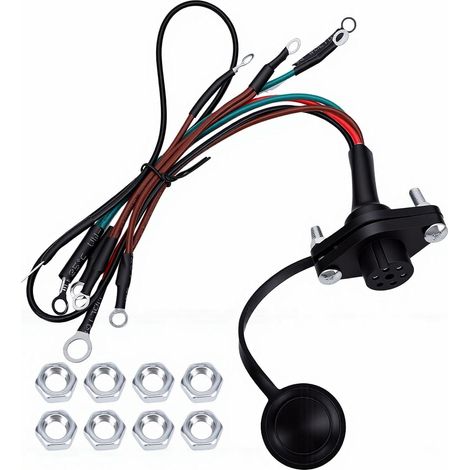 Kit de Connecteur de Faisceau de Câblage de Prise Femelle de Télécommande de Treuil 39886, Compatible avec 5000 12000, adapté à la Prise de Contrôleur de Treuil de Camion Warn à (1/5)