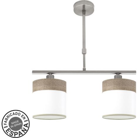 Cloe Lampe 2xe14 Nickel/Weiß-Holz Grau Regx43x14 cm