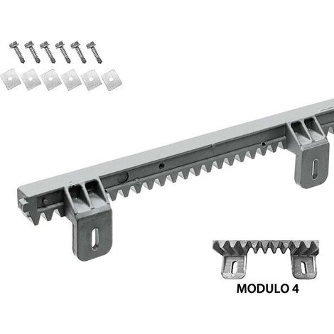 Cremagliera Grigio In Nylon Modulo 4 Per Cancelli Scorrevoli Motore Automazione