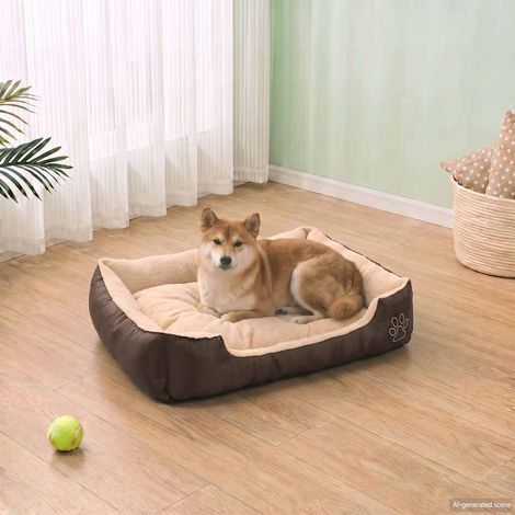 Lit chaud pour chiens avec coussin rembourrée L (1/5)
