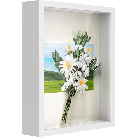 3D Bilderrahmen Objektrahmen 15x20 cm Echtglas Wand Weiß 1er 15x20 cm (1/5)