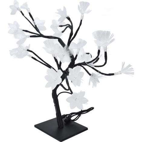 Lampe d'arbre à 24 LED en fibre optique, alimentée par USB, avec effet floral artificiel pour la décoration intérieure (1/5)