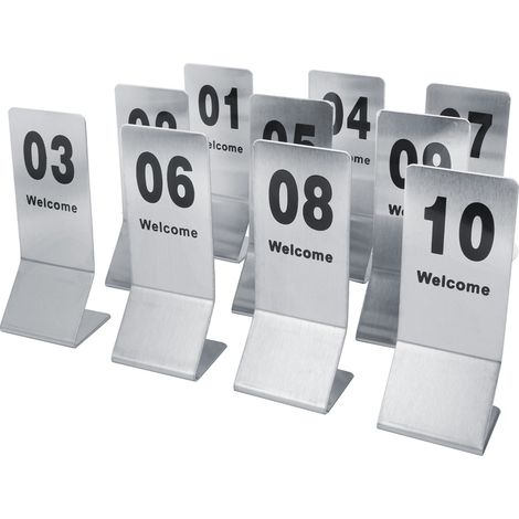 Numéros de Table Double Face 1-10 en Acier Inoxydable pour Décoration de Mariage (1/5)