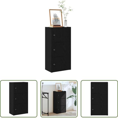 Bücherregal Holz -  Bücherregal Schwarz Eichen-Optik 40x24x77 cm Holzwerkstoff (1/5)