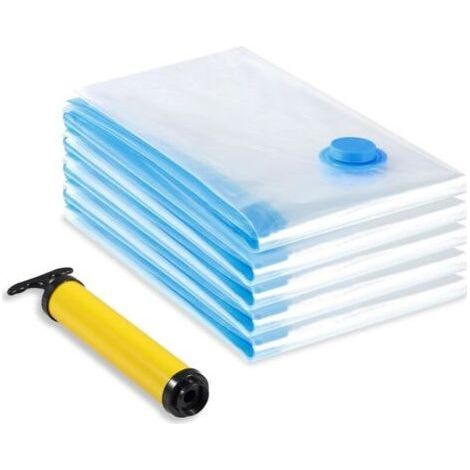 Vacuum Cleaner Storage Bag, Pack of 5 (60 x 80cm) Reusable Clothing Bag, Duvet Vacuum Storage Cover with Manual Pump (1/5)