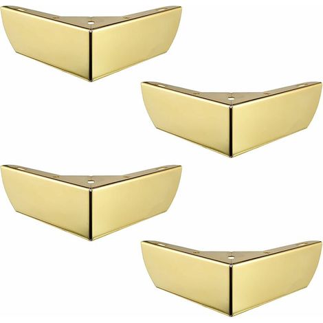 Pieds de meubles de cuisine 50mm Table basse Pieds d'armoire Lit Canapé Pieds de chaise solides Bureau en métal doré Silencieux Antidérapant Ensemble de 4 pièces (1/4)