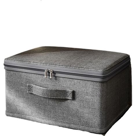 Boîte de rangement pour vêtements, boîte de rangement en toile extra grande empilable, boîte de rangement multifonction avec couvercle, boîte de rangement pour articles ménagers (40 x 30 x 21 cm)
