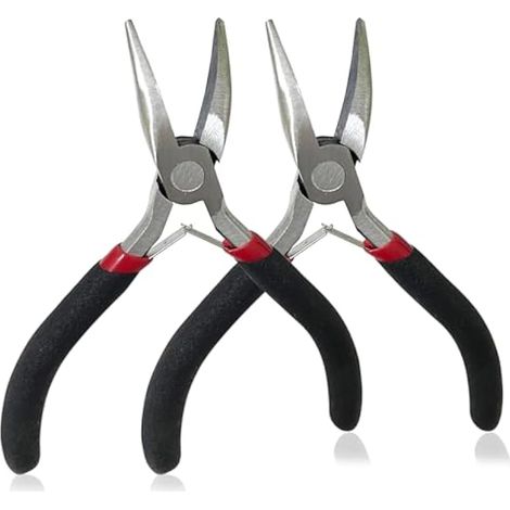 Lot de 2 pinces à bec coudé de précision pour la fabrication de bijoux (1/5)
