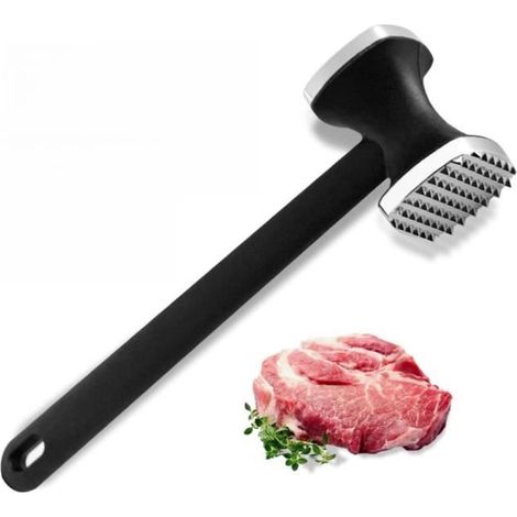 Attendrisseur de viande - Non spécifié - Marteau double face - Manche antidérapant - Alliage de zinc - 24 cm (1/4)
