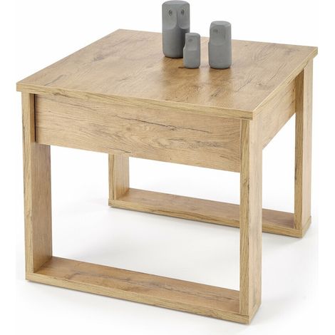 Mesa de centro Houston 1401, Roble wotan, 52x60x60cm, Diámetro: 0, Aglomerado laminado, Angular