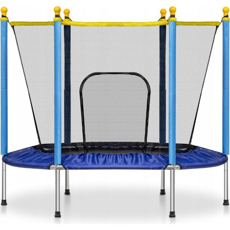 Trampolin mit Netz - Ø 140 cm - bis 45 kg - blau gelb (1/5)