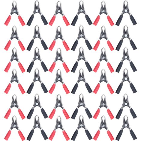 50 jeux de pinces crocodiles, pinces de batterie isolées, kit d'outils 10A, pour équipements de test. (1/5)