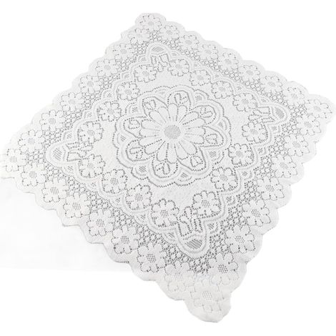 Handmade Tassel Lace Tablecloth, Hollow Pattern, Rectangular Table Cover in Soft Unbleached Cotton with Decorative Beauty for Home Cafe Background (1/5)