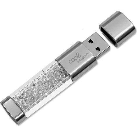 Pen Drive USB x64 GB 3.0 COOL Crystal Blanco