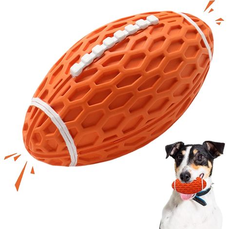 Jouet Couineur pour Chien, Balle en Caoutchouc Résistante aux Morsures avec Saveur Bacon, Jouet Flottant de Lancer pour Chiens Moyens et Grands (1/5)