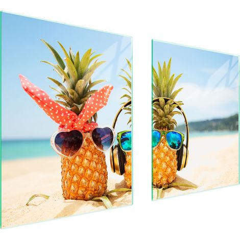 PIASTRA PROTETTIVA IN VETRO PER FORNELLO 85x52 ANANAS (1/5)