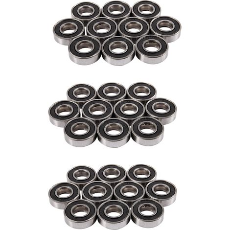 6001Rs Roulement À Billes À Gorge Profonde 28 x 12 x 8 mm 30 Pièces, Argent et Noir (1/2)