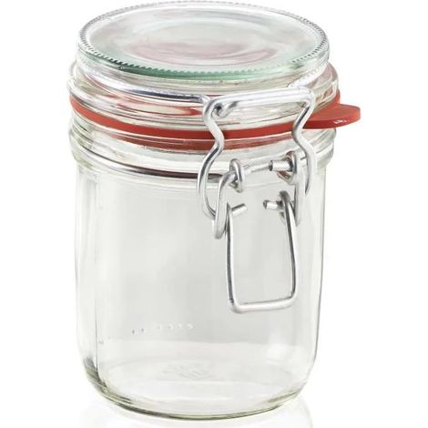 Tarro hermético transparente Leifheit de 370 ml en vidrio (1/3)