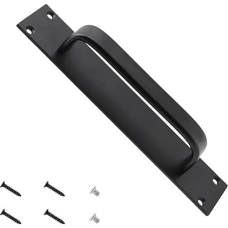 Rectangle Poignée Porte Coulissante 4 x 20 cm, Poignee de Baie Vitree Coulissante Noir, Poignée de Porte en Aluminium Spatial, Contient 6 Vis pour Portes, Armoires, Entrepôts (1/5)