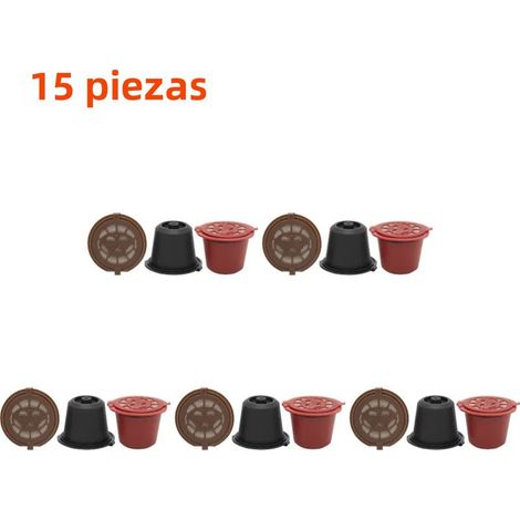 15 filtres rechargeables pour machine à café Nespresso, capsules de café réutilisables avec cuillère et brosse (1/5)