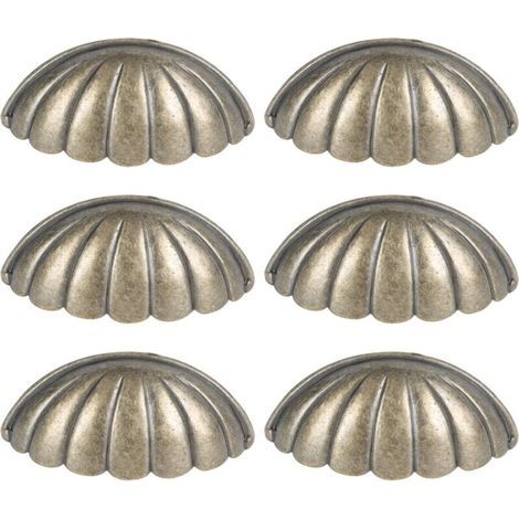 6 PCS Seashell Nautical Knobs Vintage Door Handle Cabinet Drawer Cupboard Pull Sea Drawer Knobs Dresser Knobs Handles for Kitchen Furniture Wardrobe Closet