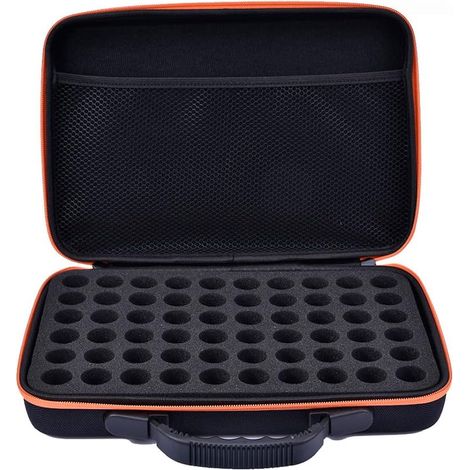 Boîte de Rangement pour Huiles Essentielles 60 Bouteilles(10/15ml), imperméable Étui de Transport avec Poignée pour Huiles Aromathérapie, Coquille EVA et Insert en Mousse Parfait pour Les Voyages (1/2)