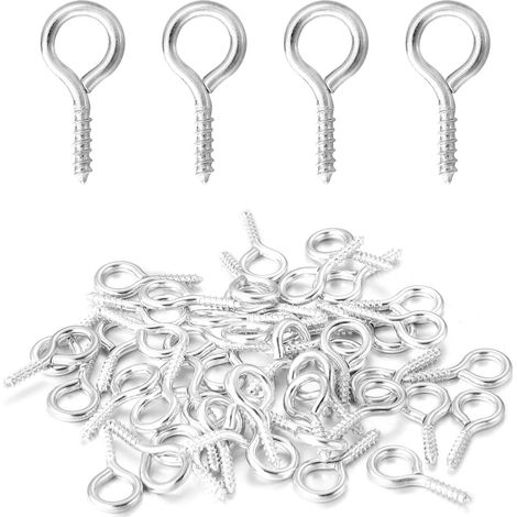 200 crochets à œillet à vis 5x10mm en métal de qualité supérieure, polis à la main, robustes et durables, au fini brillant pur (1/5)