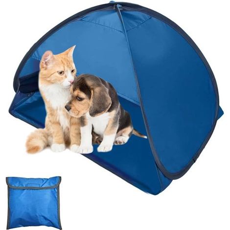 Tenda da spiaggia compatta per animali domestici, tenda pop-up blu con protezione UV (1/5)