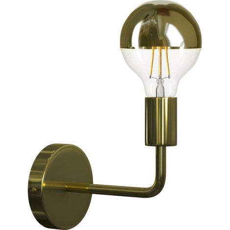 Fermaluce Metal, lampada a muro in metallo con estensione curva  Senza lampadina - Ottone - Matter ON/OFF