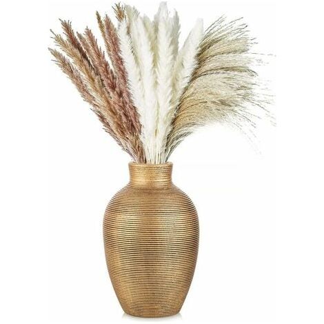 Vases en céramique dorée pour fleurs, petits vases décoratifs pour salon, vases faits main pour la décoration florale, vases modernes pour centre de table (1/4)