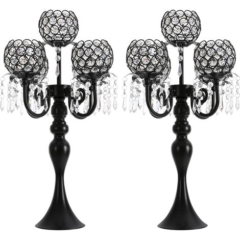 Lot de 2 bougeoirs de table, centre de table de 57 cm pour mariages et fêtes, bougeoir rond à 5 branches, Luminaire (1/5)