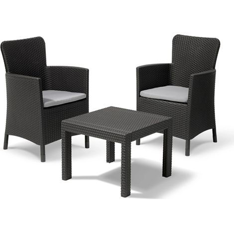 Set da giardino con tavolo in resina antiurto effetto (1/10)