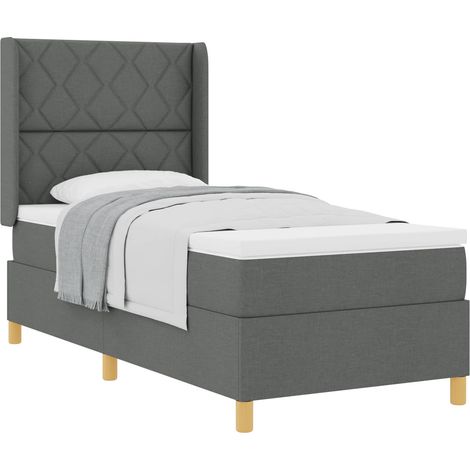 Maison Exclusive - Boxspringbett mit Kopfteil Dunkelgrau 90 x 190 (1/5)