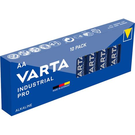 Packung mit 10 AA LR06 Varta Industrial Pro-Batterien ø14,5 x 50,5 mm
