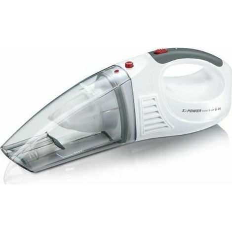 Aspirateur de Table pour Poussières/Liquides Accu Li-Ions 7,4V Câble Allume-Cigare 12V et 3 Accessoires Inclus Blanc/Rouge (1/5)