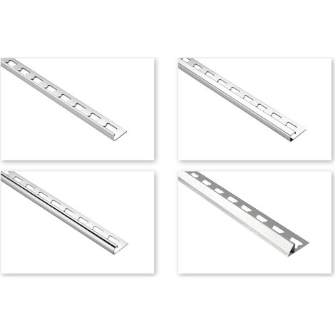 Fliesenschienen Edelstahl - silber glänzend große Auswahl 2 Meter: 9mm, Quadrat-Profil