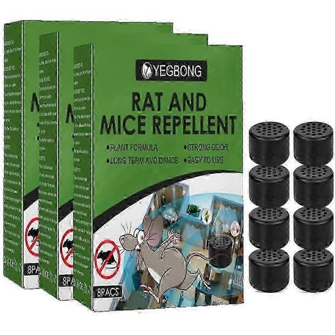 24 boules répulsives naturelles à la menthe poivrée pour repousser les souris et les rats. Répulsif contre les rongeurs avec sachet. 2025 (1/4)